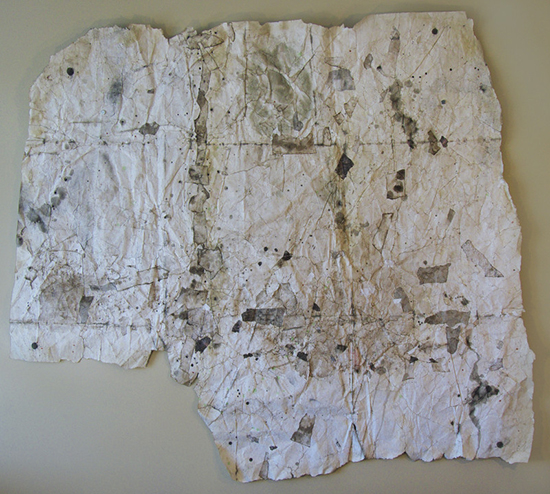 Folded Piece 6, Watercolour on paper, collage, 52”x 59”, 2018