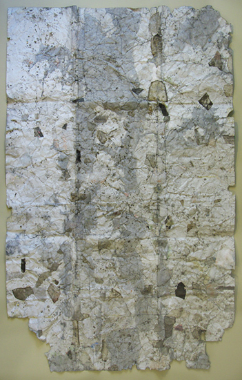 Folded Piece 13B, Watercolour on paper, collage, 63”x 40”, 2018