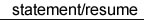 statement/resume